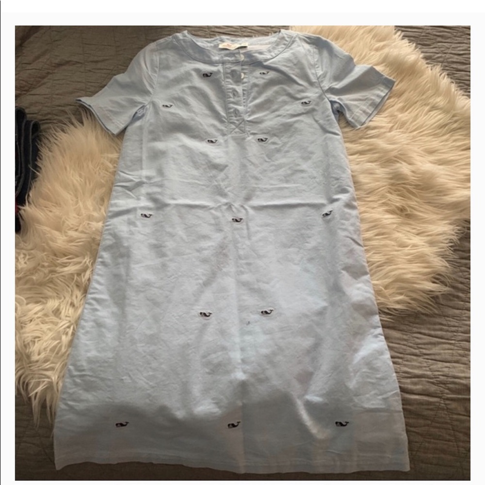 Vineyard Vines light blue cotton dress w/ whales